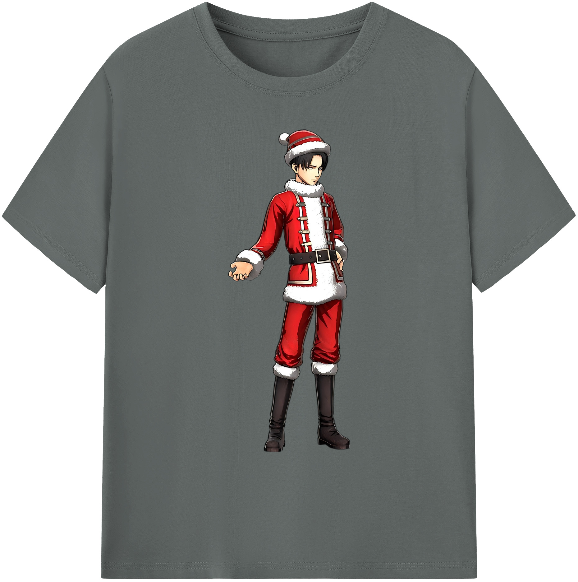（画像用） 進撃の巨人 リヴァイ·アッカーマン Attack on Titan Levi Ackerman 綿100％ メンズ半袖Tシャツ｜肌触りやわらか＆通気性